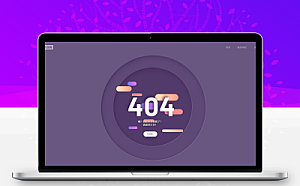 紫色动态特效404错误页网站源码